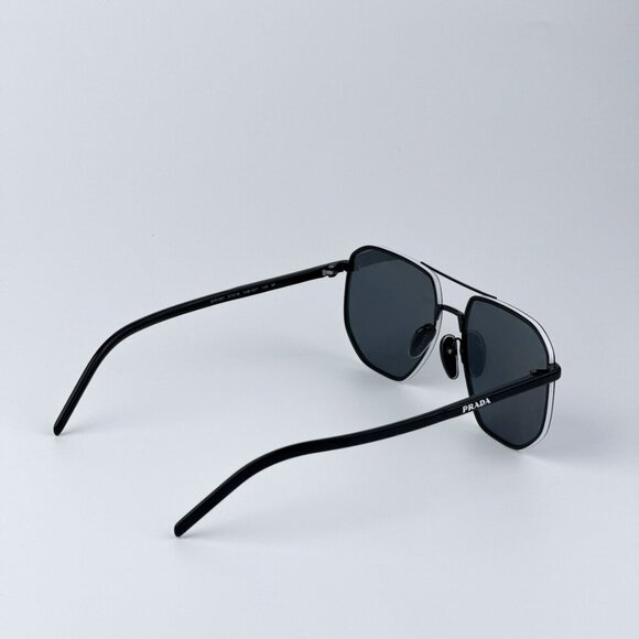 Prada Women BRAND NEW Sunglasses Black Polarized Dark Grey Pilot PR59YS 1AB5Z1 main image 4